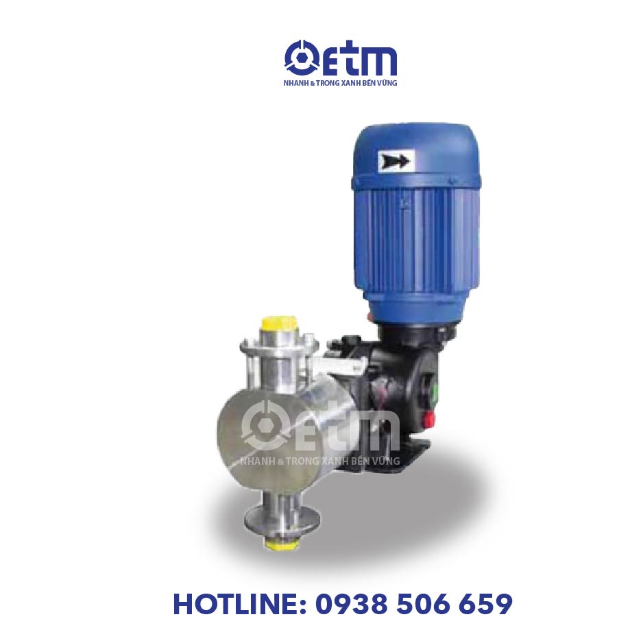Bơm định lượng cơ khí, kiểu Màng, đầu bơm SS.316 Injecta - Ý